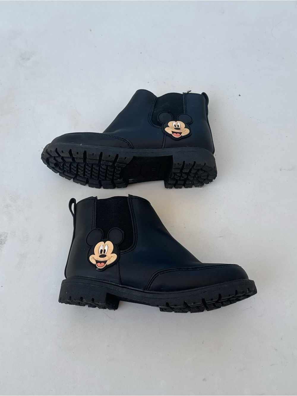 Disney Mickey Mouse Unisex Kids Black Ankle Bootie Zip Boots Round Toe US 11
